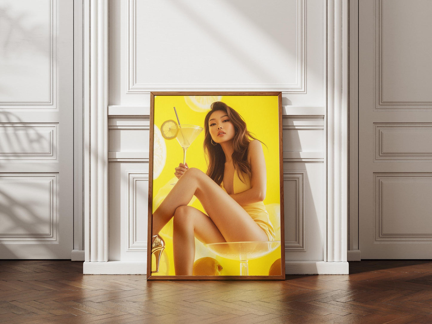 Lemon Drop Martini Girl Art Print