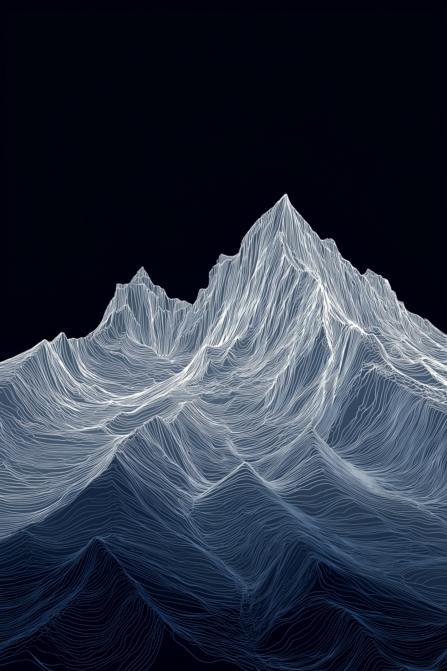 Topographic Line Mountain Art Print (A)