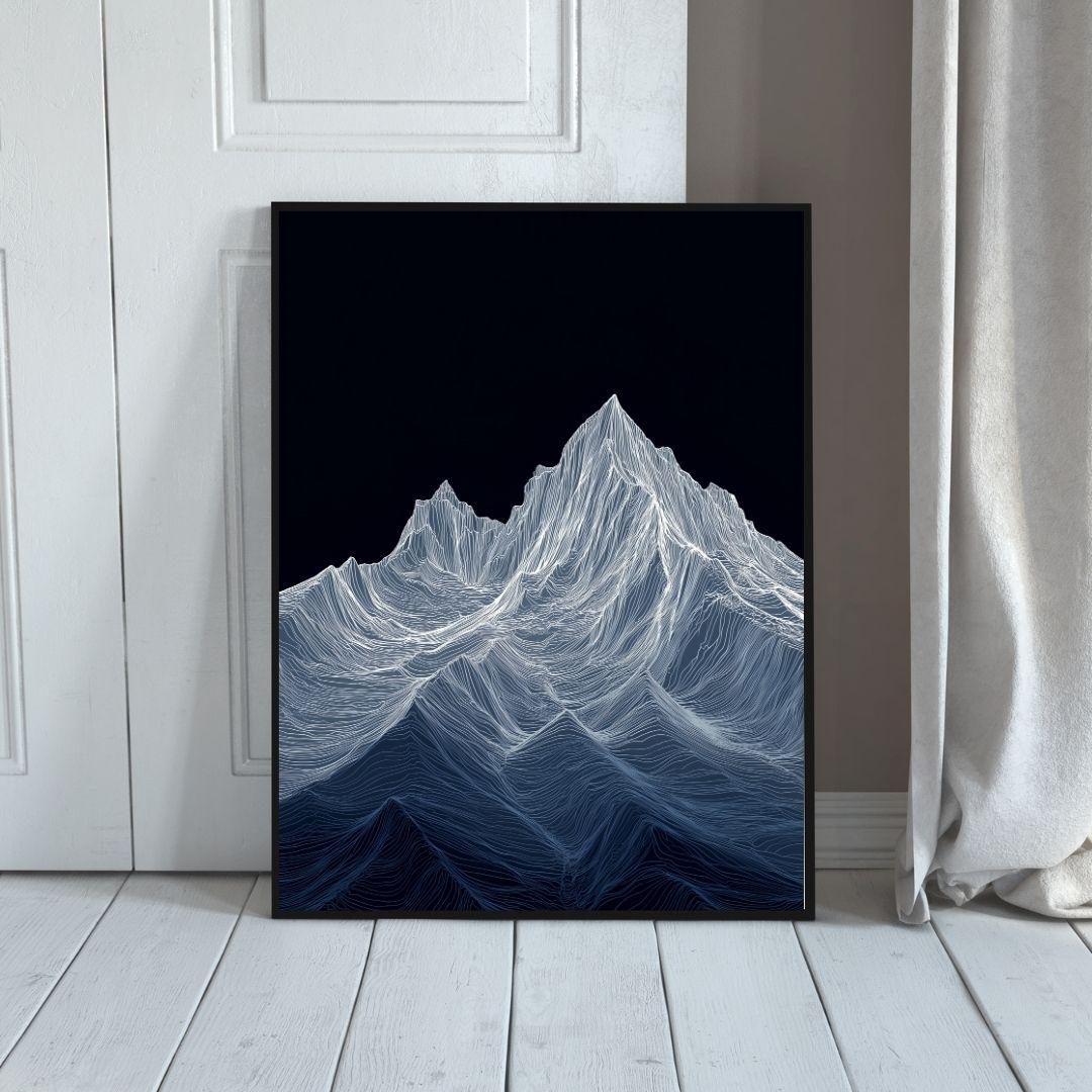 Topographic Line Mountain Art Print (A)