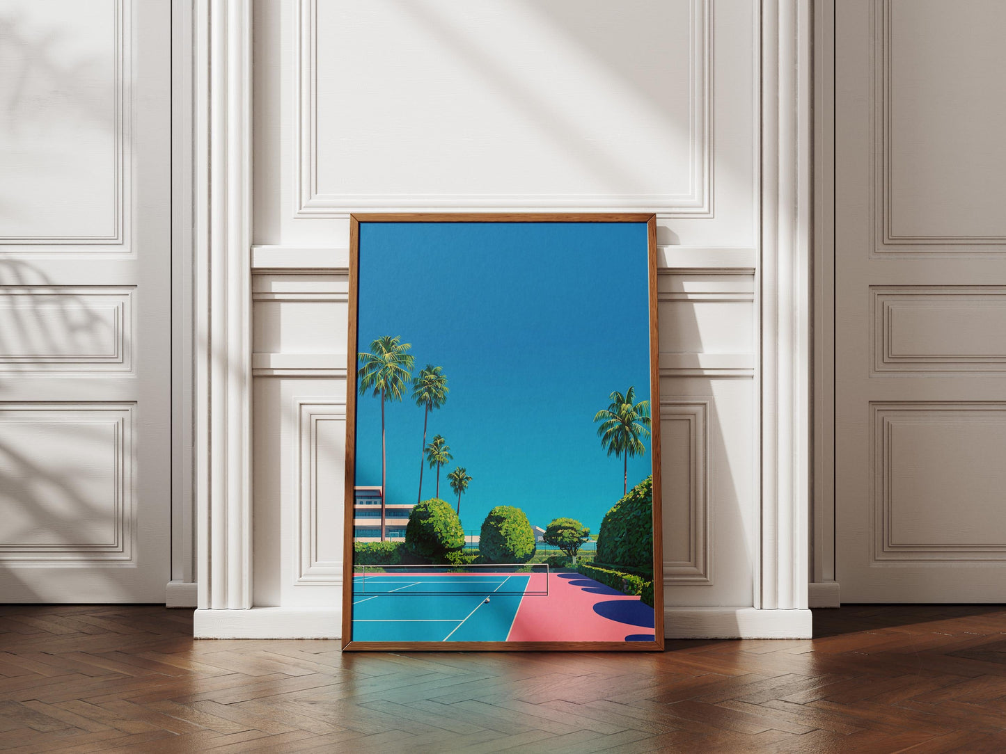 Retro Tennis Court Art Print