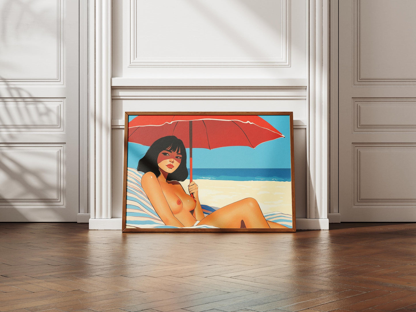 Nude Sunbathing Woman Art Print