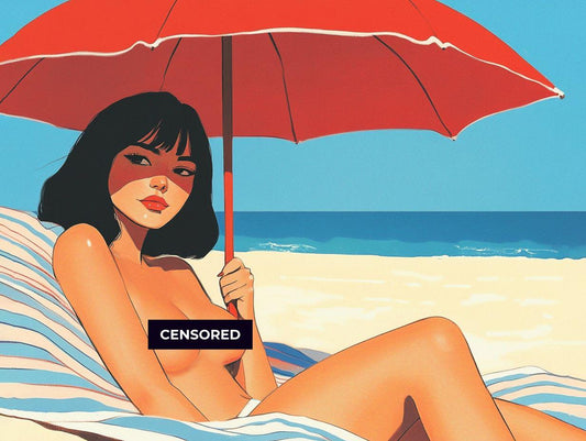 Nude Sunbathing Woman Art Print