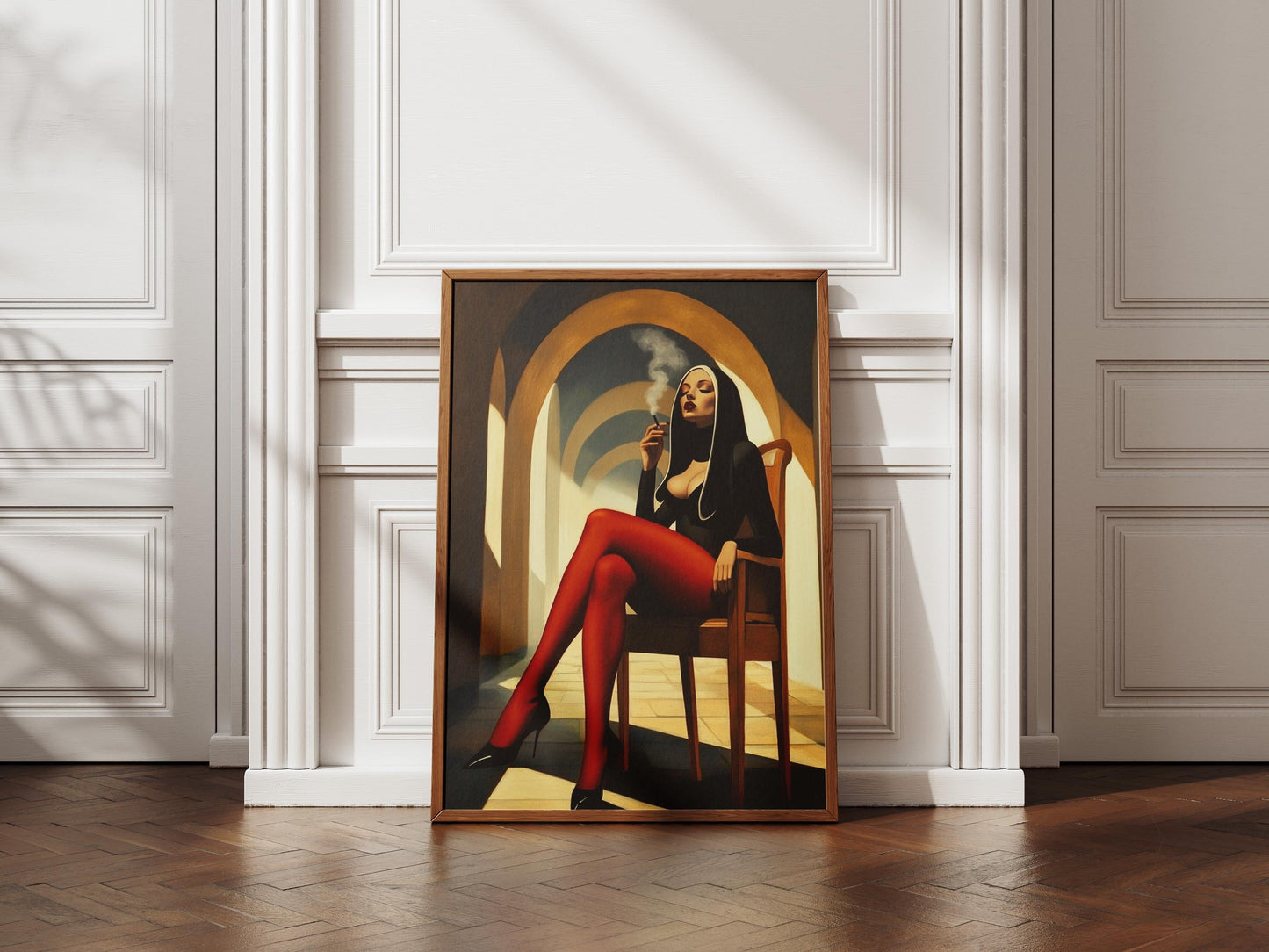 Smoking Nun Art Print