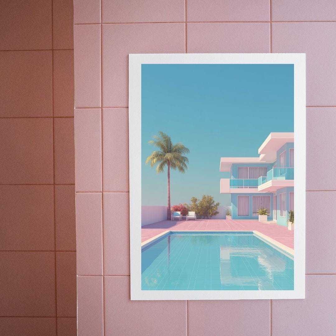 Retro Motel Art Print