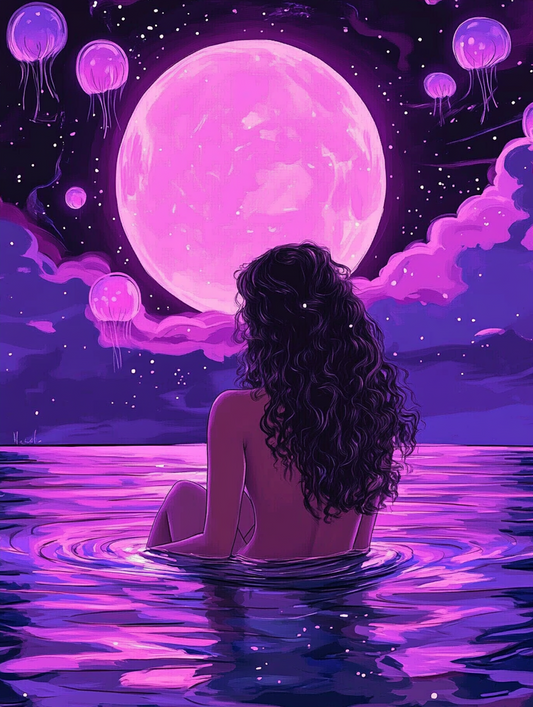 Cosmic Anime Girl Art Print