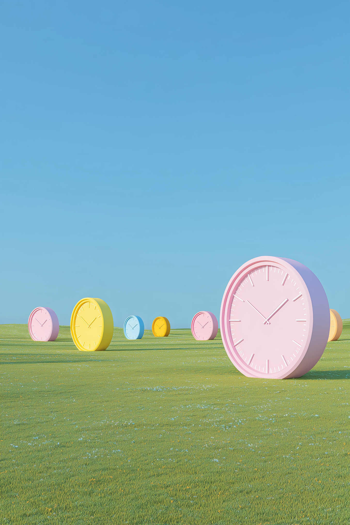 Pastel Clock Field Art Print