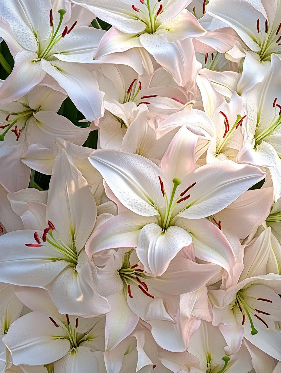 White & Pink Lily Art Print