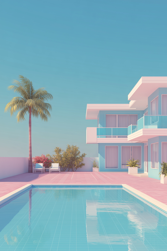 Retro Motel Art Print