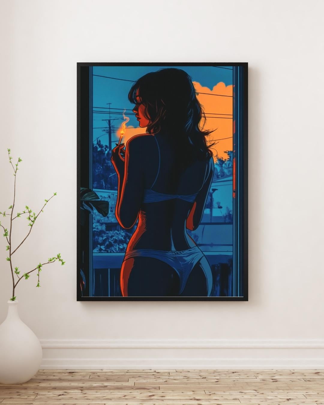 Midnight Anime Girl Art Print