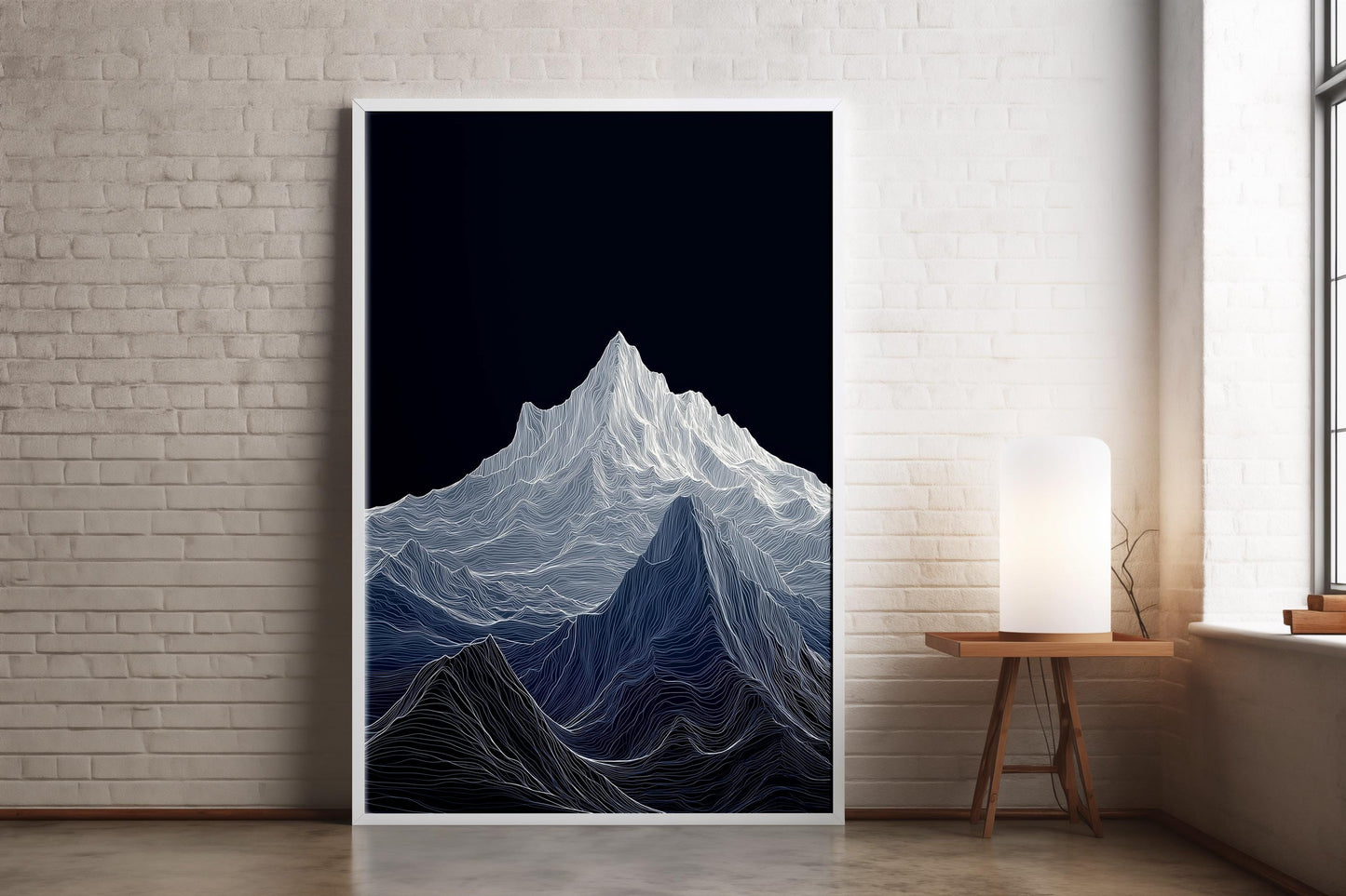 Topographic Line Mountain Art Print (B)