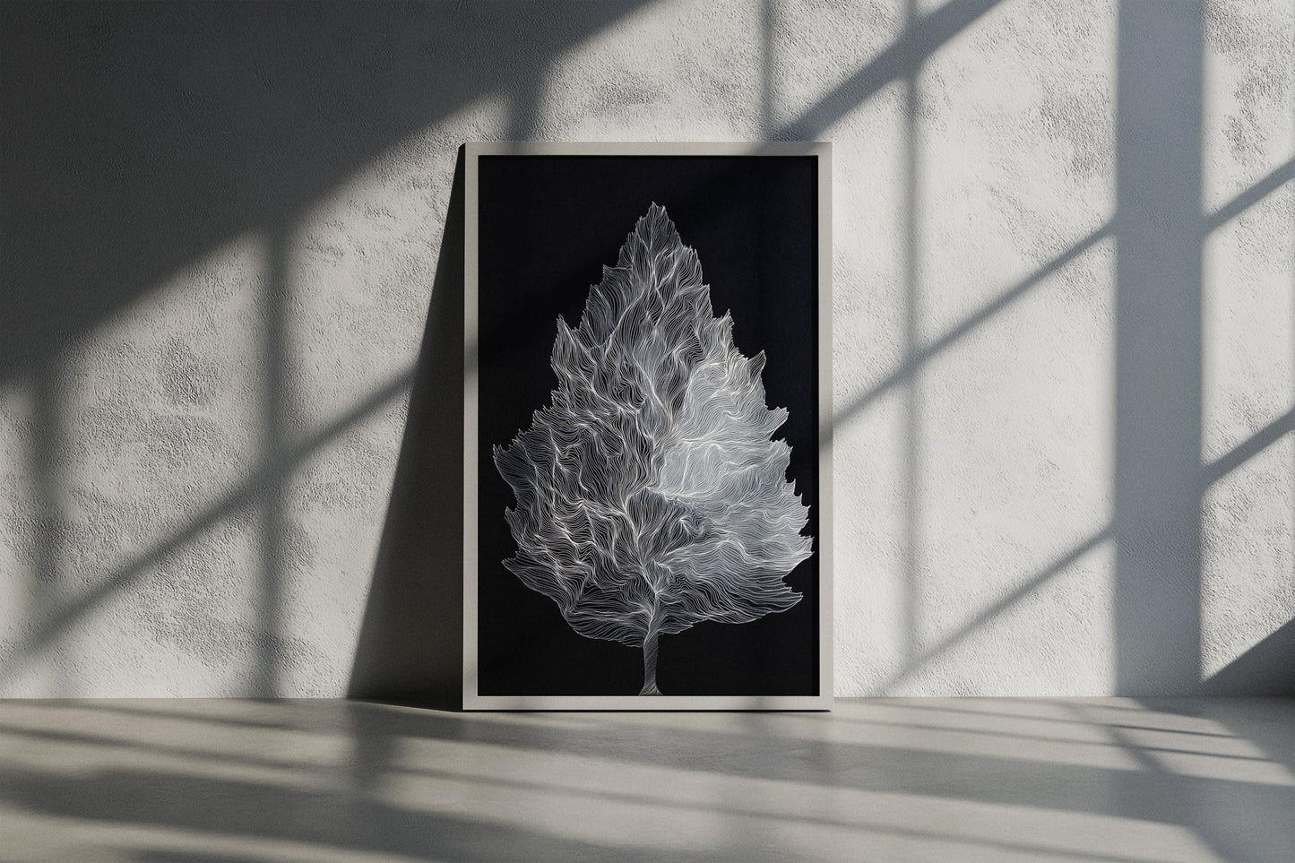 Monochrome Tree Line Art Print