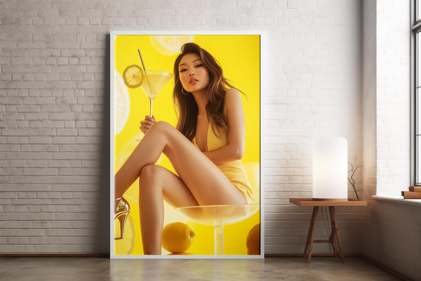 Lemon Drop Martini Girl Art Print
