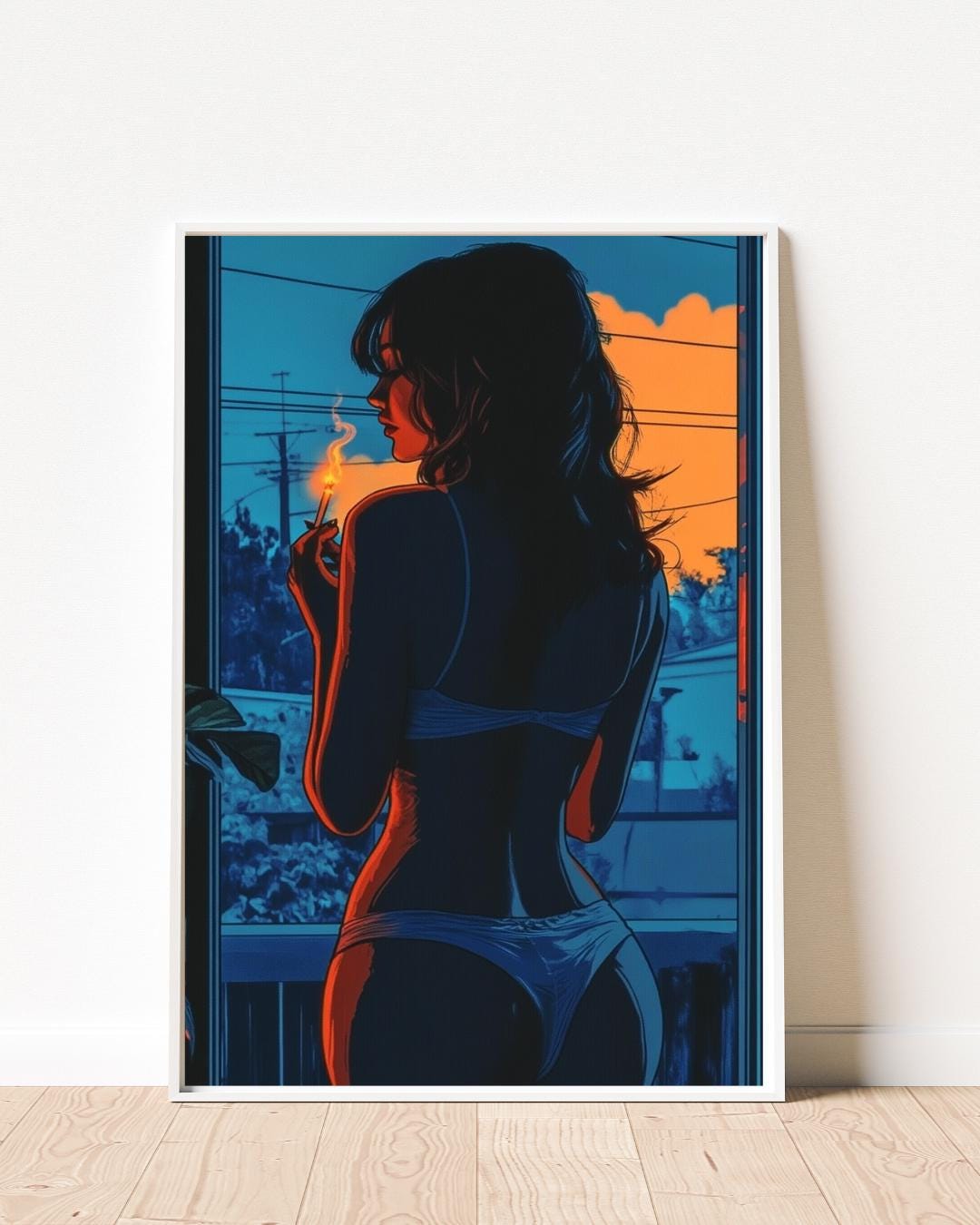 Midnight Anime Girl Art Print