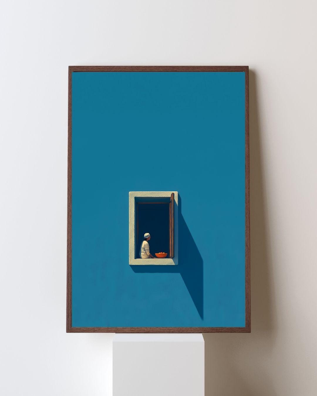 Blue Wall Art Print