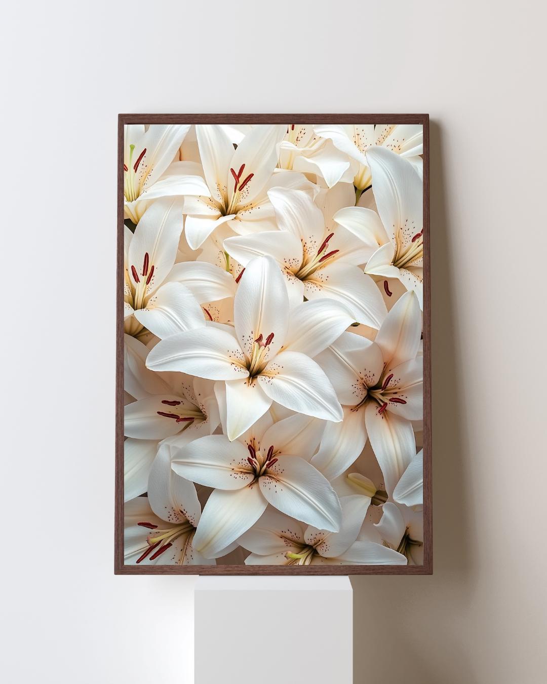 White & Yellow Lily Art Print