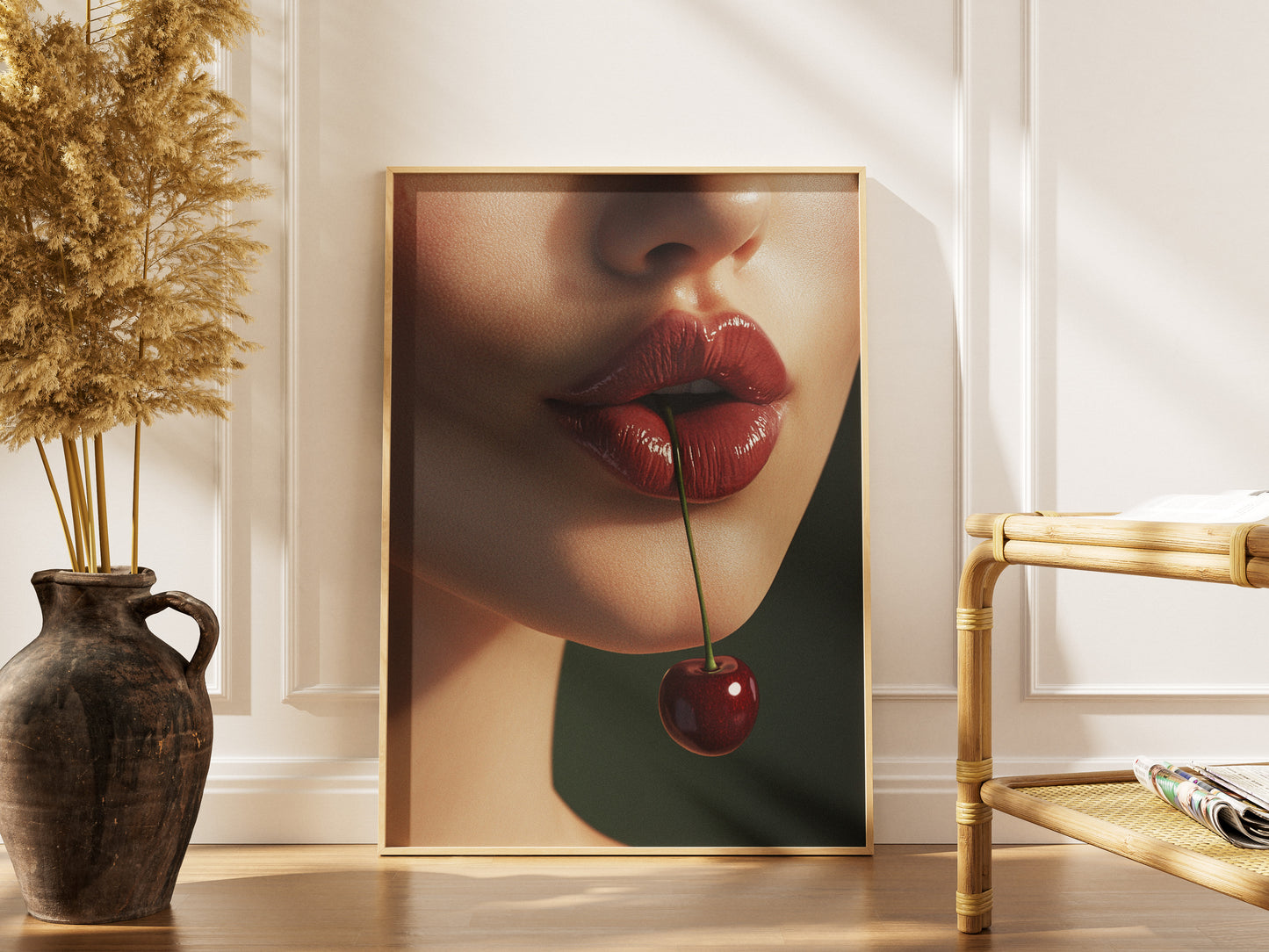 Cherry Lips Art Print