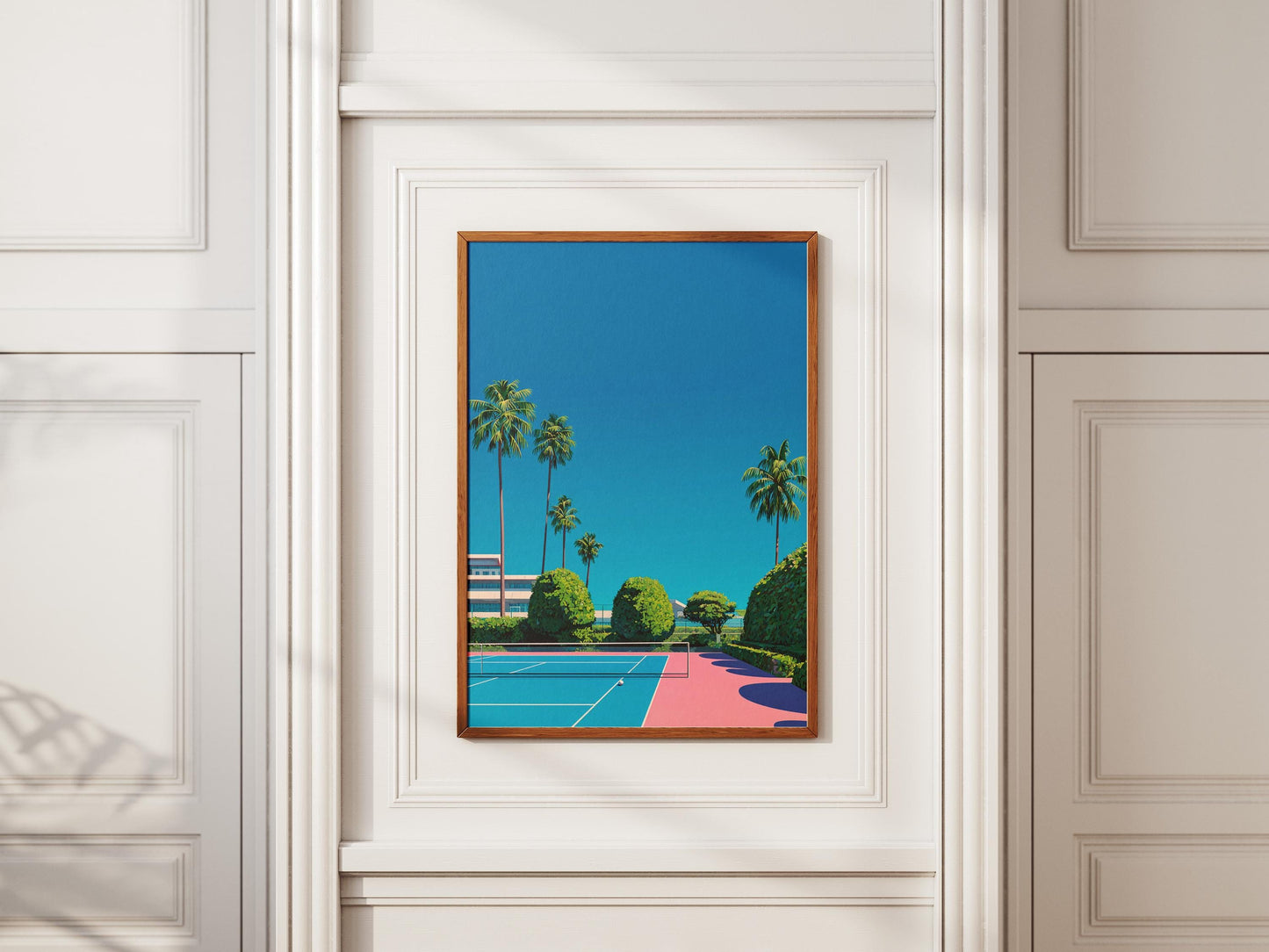 Retro Tennis Court Art Print