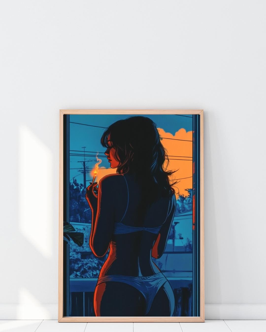 Midnight Anime Girl Art Print