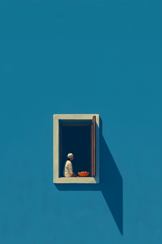 Blue Wall Art Print