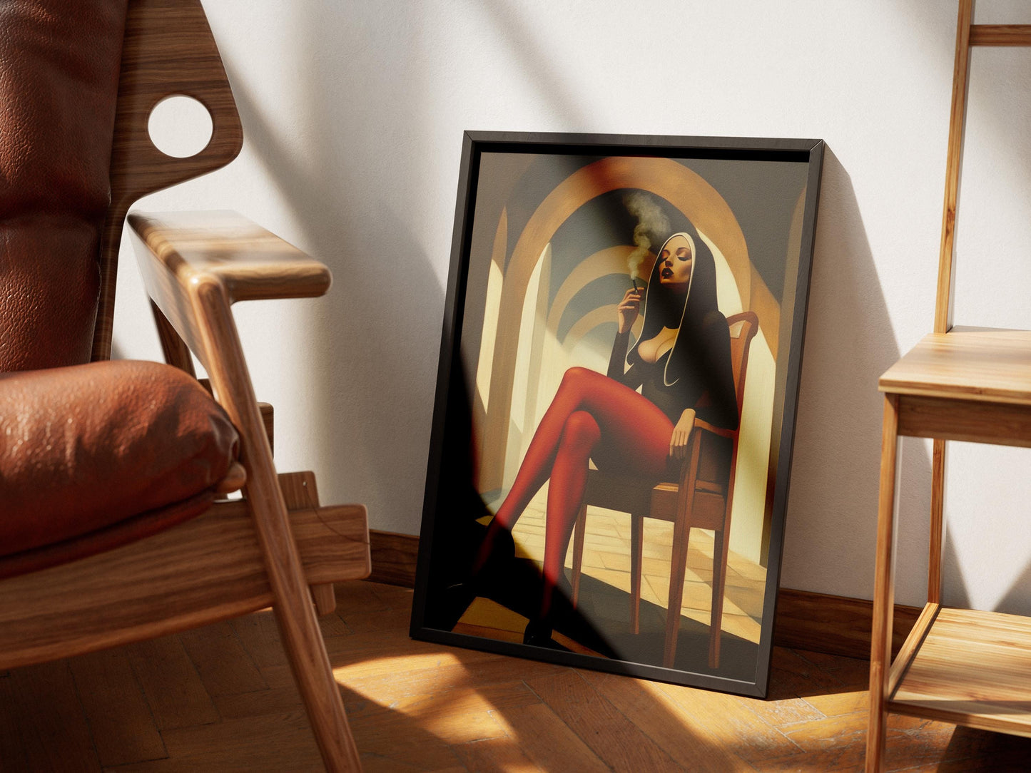 Smoking Nun Art Print