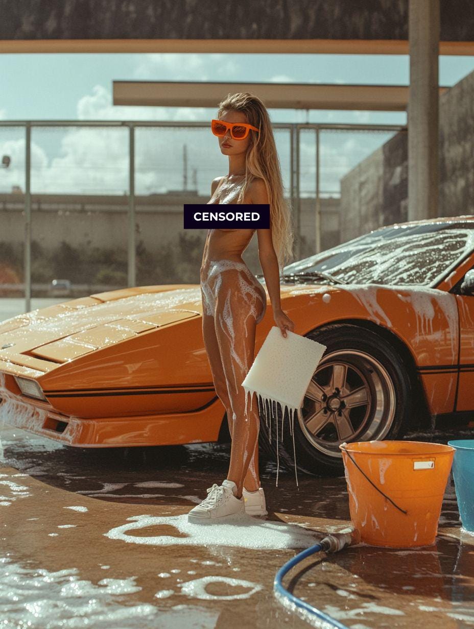 Sensual Car Wash Art Print