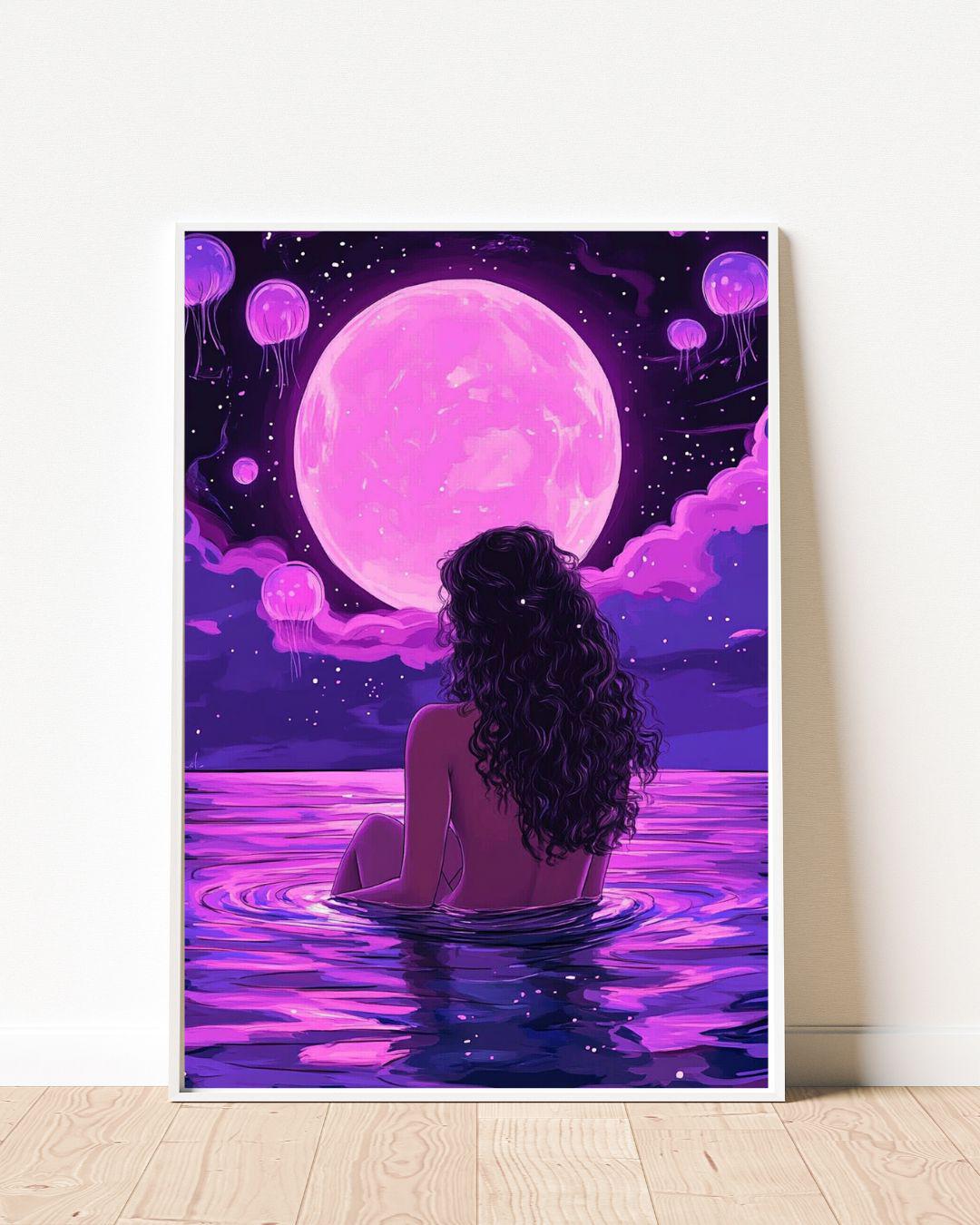 Cosmic Anime Girl Art Print
