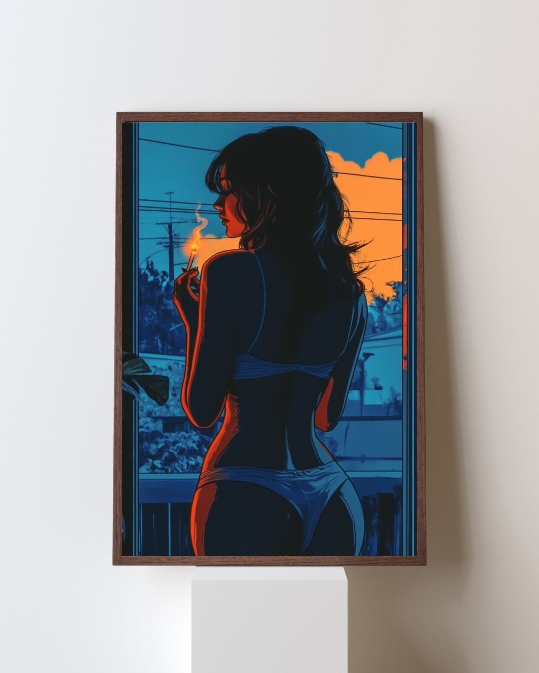 Midnight Anime Girl Art Print