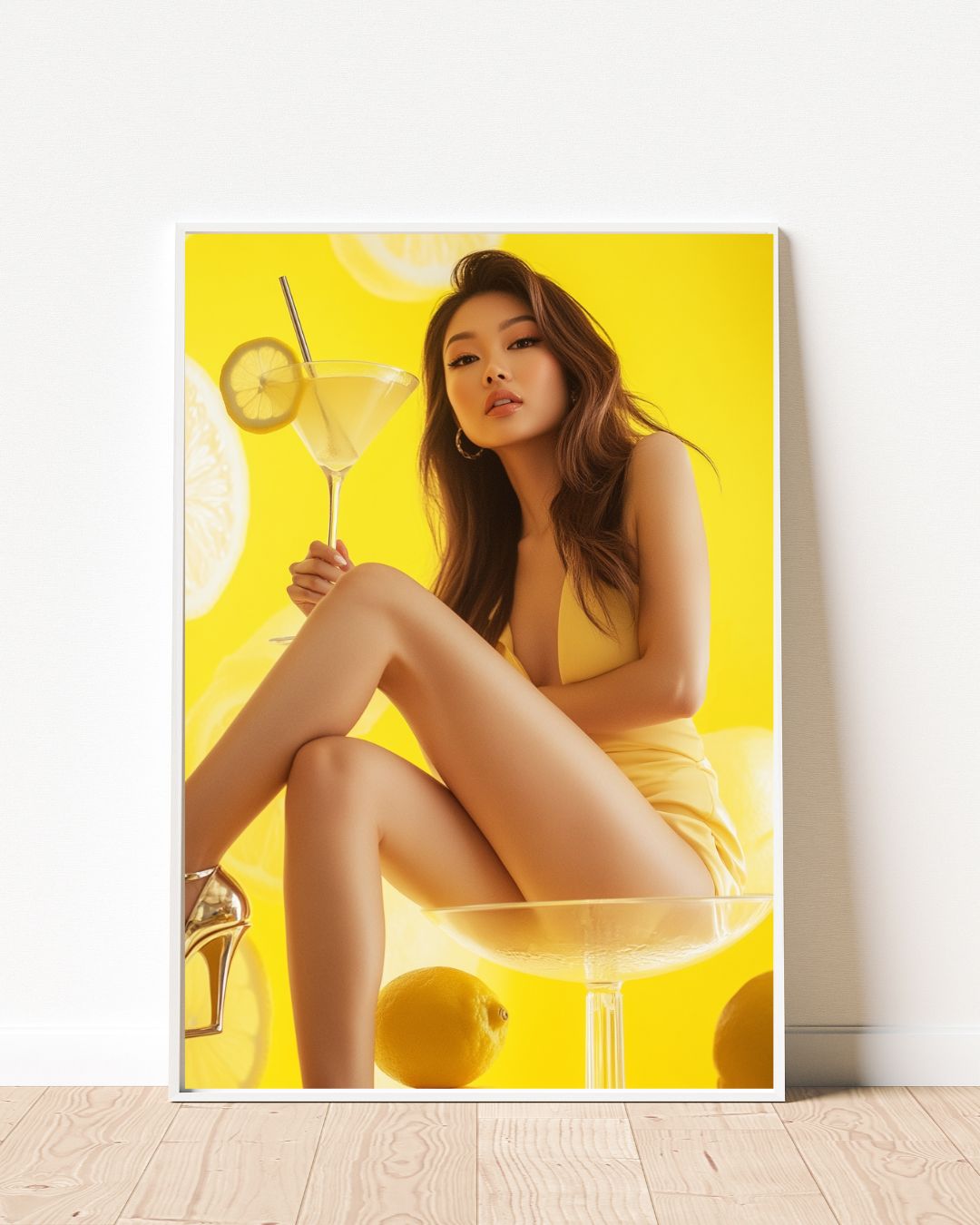 Lemon Drop Martini Girl Art Print