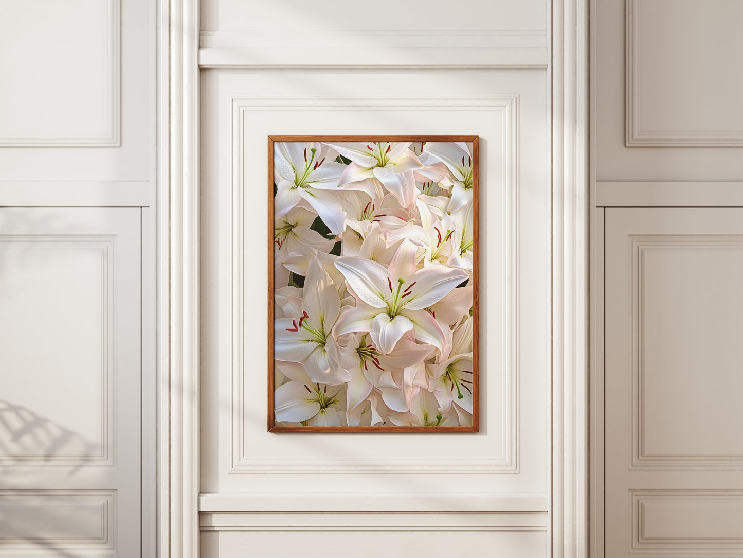 White & Pink Lily Art Print
