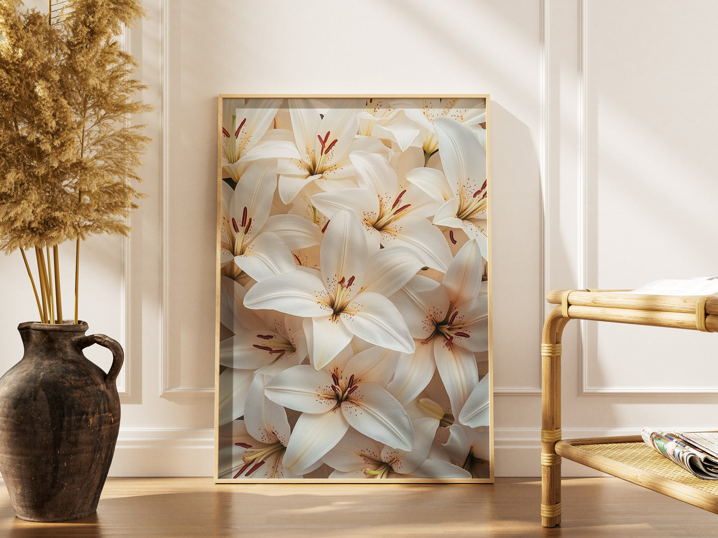 White & Yellow Lily Art Print