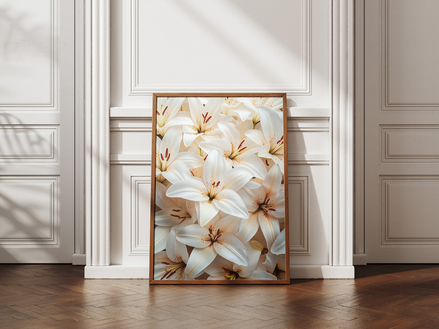 White & Yellow Lily Art Print