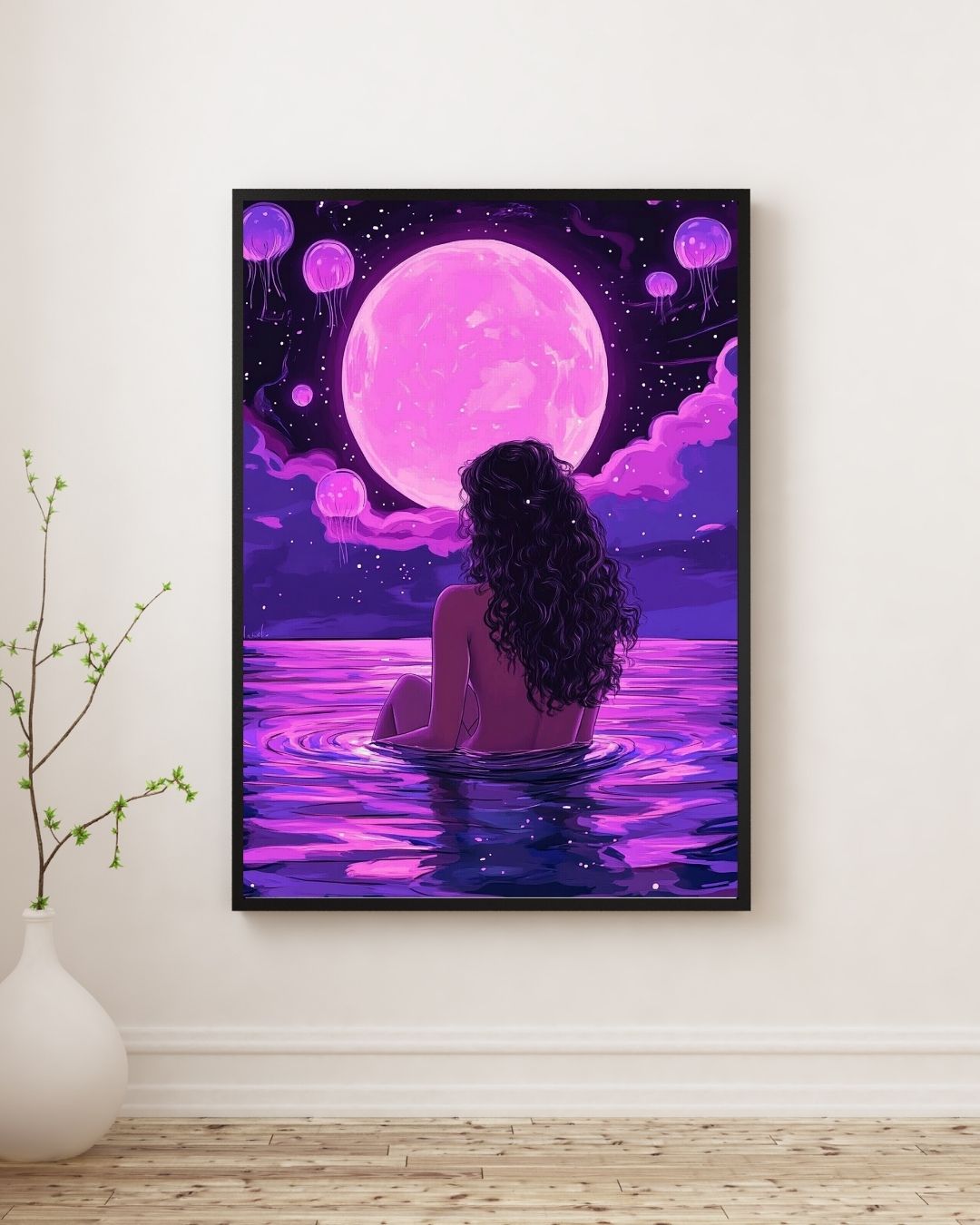 Cosmic Anime Girl Art Print