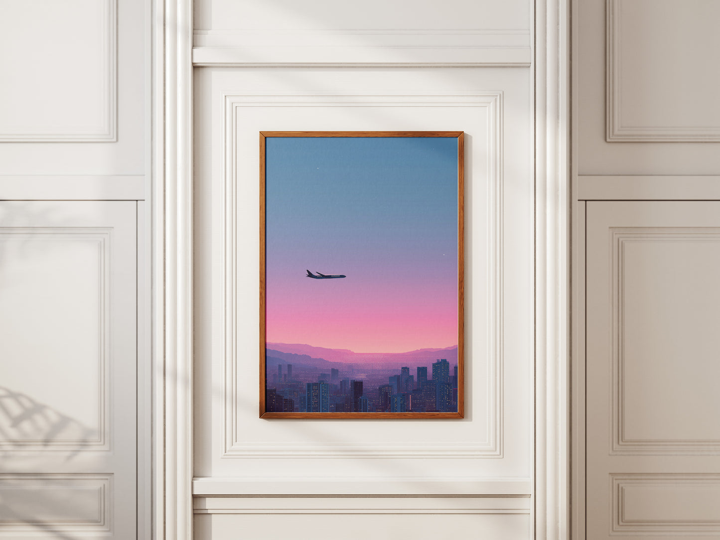 Airplane Cityscape Art Print