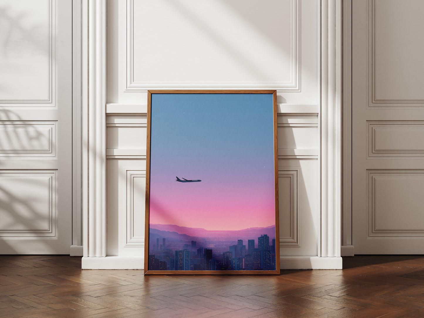 Airplane Cityscape Art Print