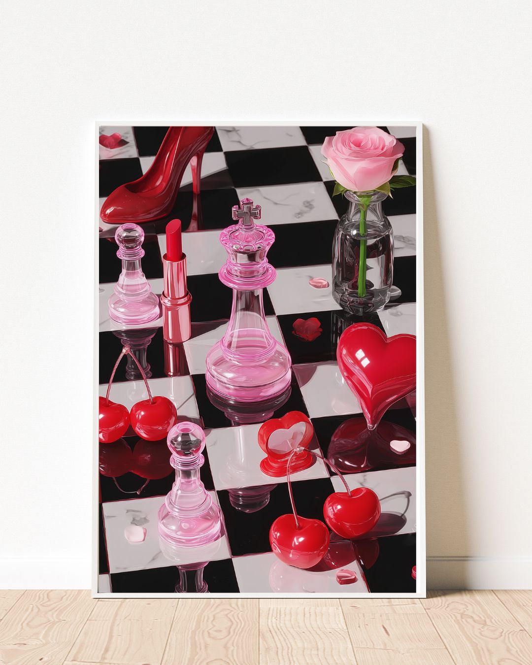 Romantic Chessboard Art Print