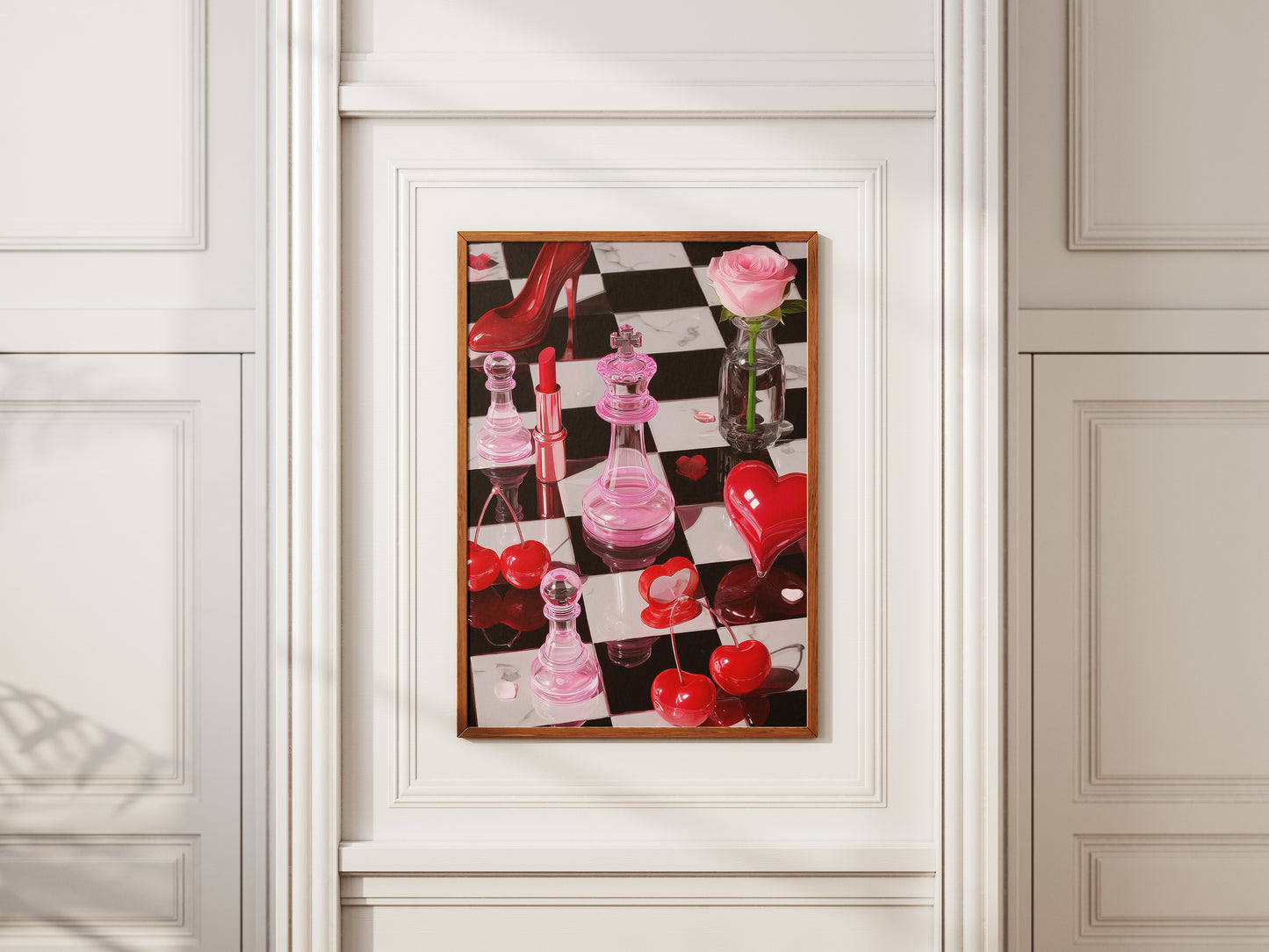 Romantic Chessboard Art Print