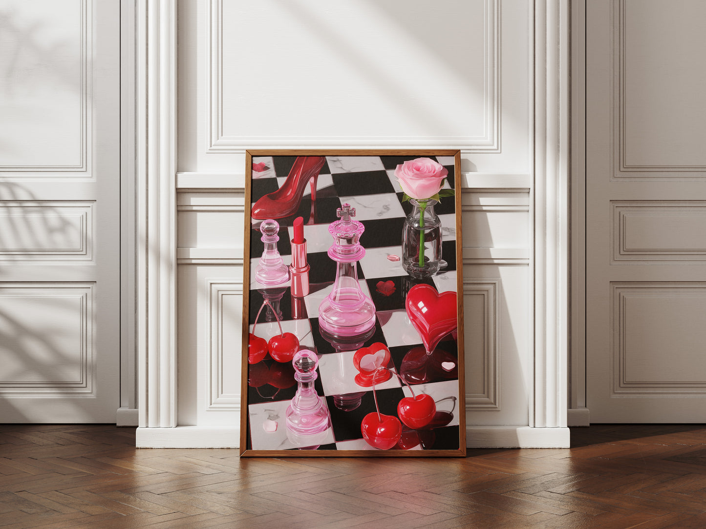 Romantic Chessboard Art Print