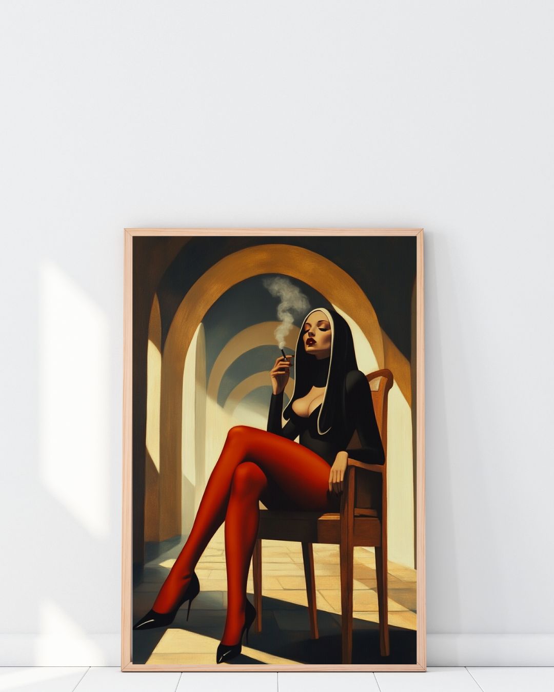 Smoking Nun Art Print
