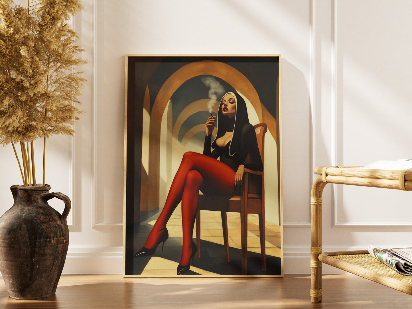 Smoking Nun Art Print