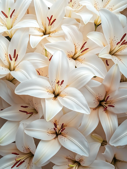 White & Yellow Lily Art Print