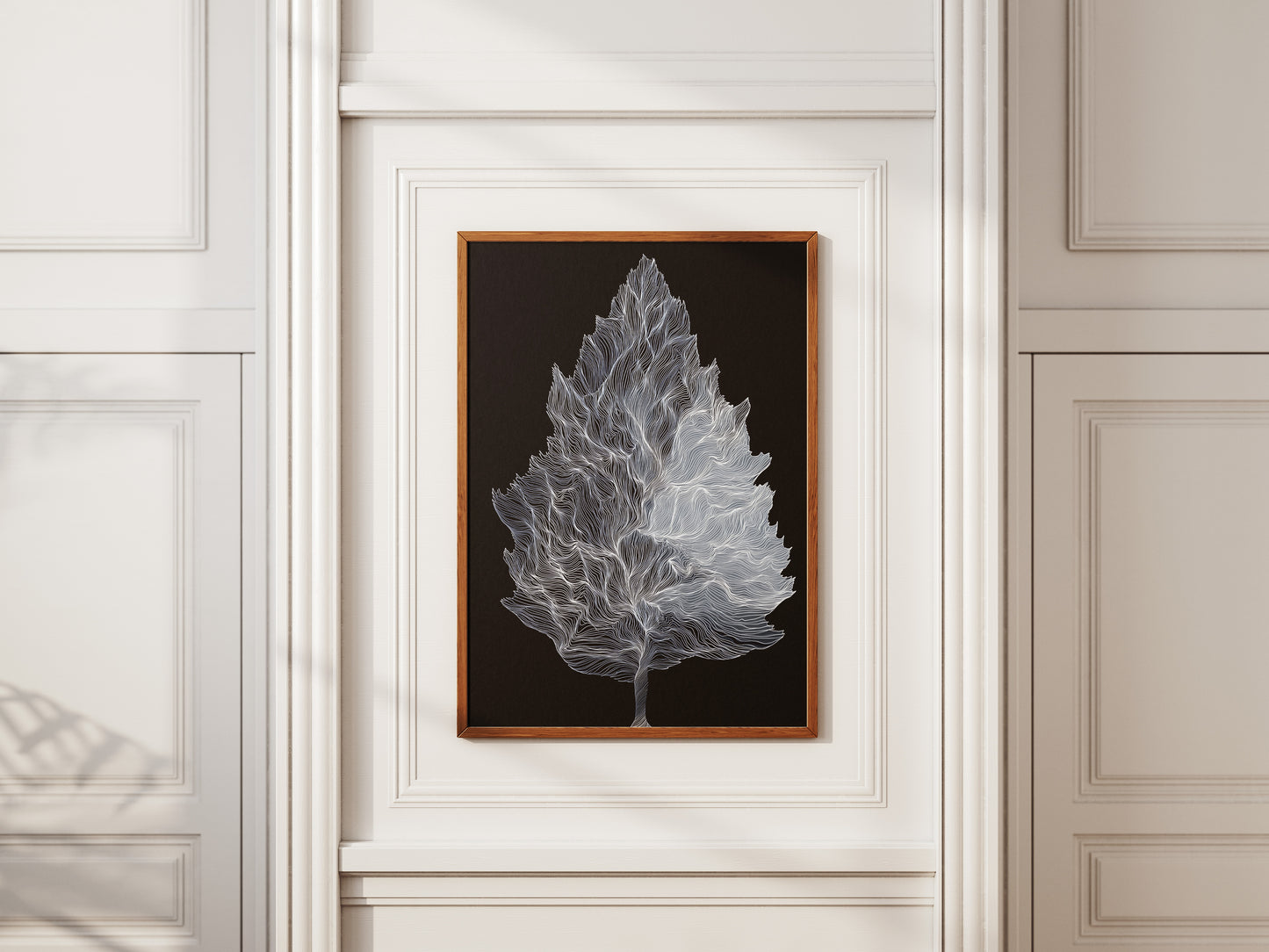 Monochrome Tree Line Art Print