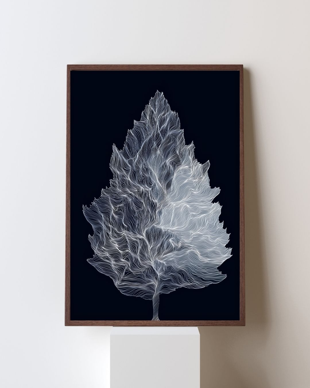 Monochrome Tree Line Art Print