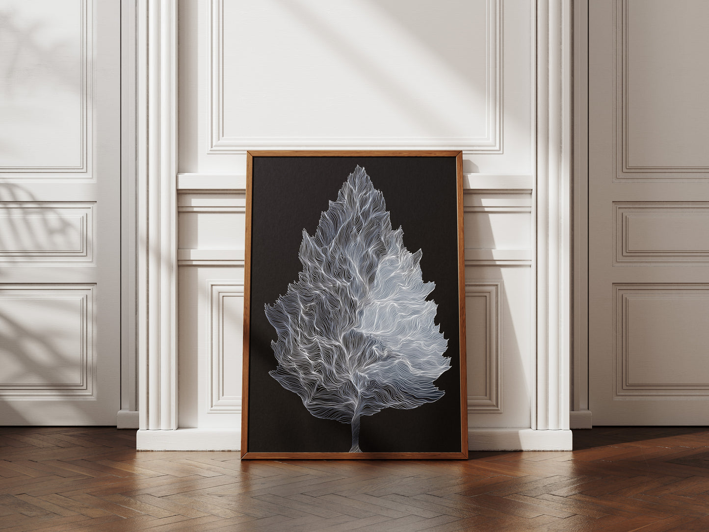 Monochrome Tree Line Art Print